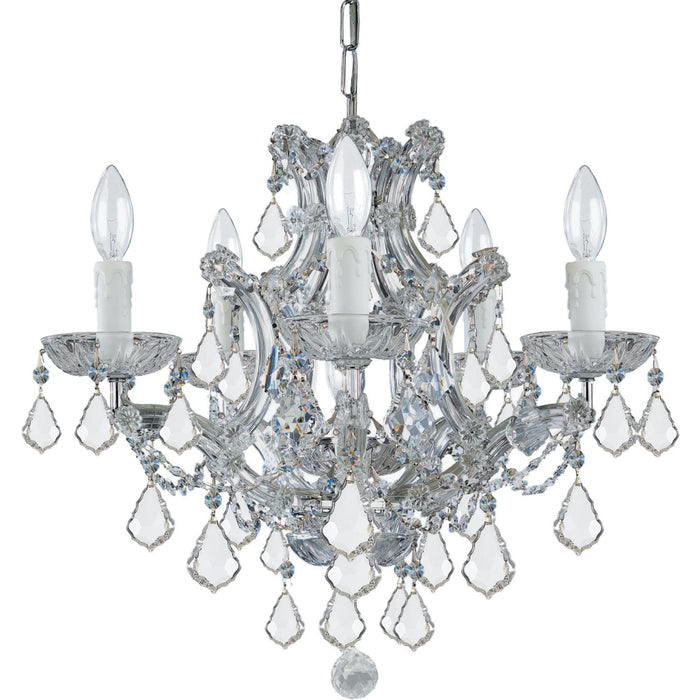 Maria Theresa 6 Light Swarovski Strass Crystal Polished Chrome Mini Chandelier - Chandeliers