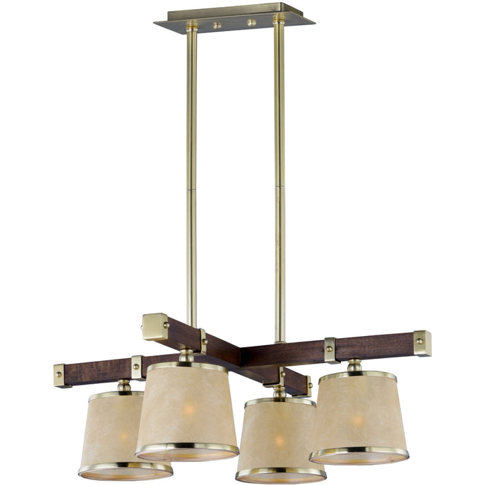 Maritime Antique Pecan / Satin Brass Chandelier - Chandeliers