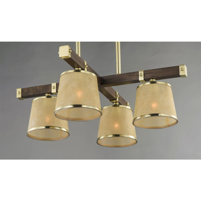 Maritime Antique Pecan / Satin Brass Chandelier - Chandeliers