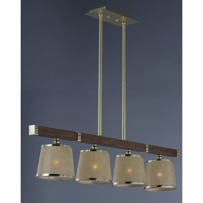 Maritime Antique Pecan / Satin Brass Chandelier - Chandeliers