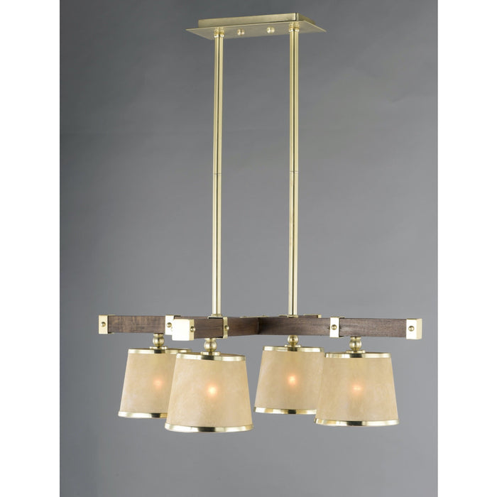 Maritime Antique Pecan / Satin Brass Chandelier - Chandeliers