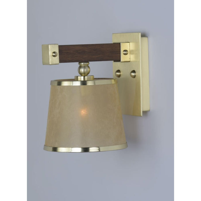 Maritime Antique Pecan / Satin Brass Wall Sconce - Wall Sconce