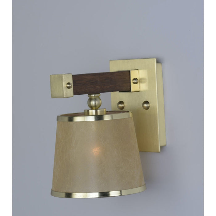Maritime Antique Pecan / Satin Brass Wall Sconce - Wall Sconce