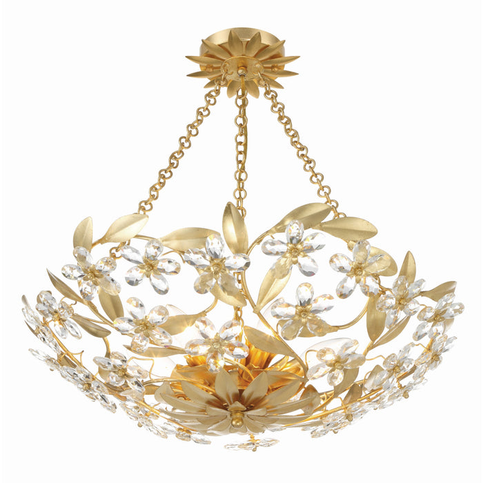 Marselle Antique Gold 6 Light Crystal Semi-Flushmount Crystorama MSL-306-GA_CEILING