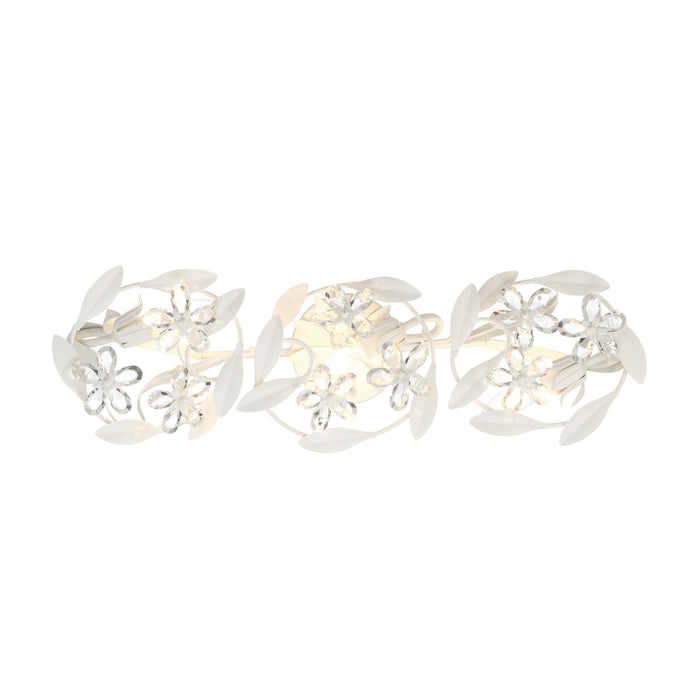 Marselle Matte White 3 Light Vanity Light Crystorama MSL-303-MT