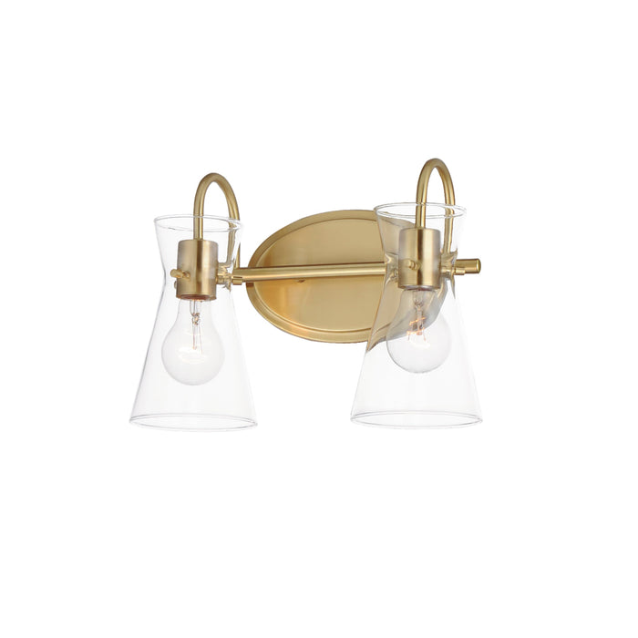 Maxim Ava Natural Aged Brass 2 Light Bath Vanity 12482CLNAB - Bath Vanitys
