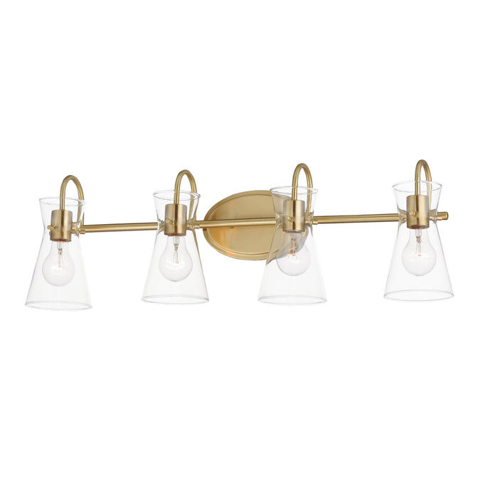 Maxim Ava Natural Aged Brass 4 Light Bath Vanity 12484CLNAB - Bath Vanitys