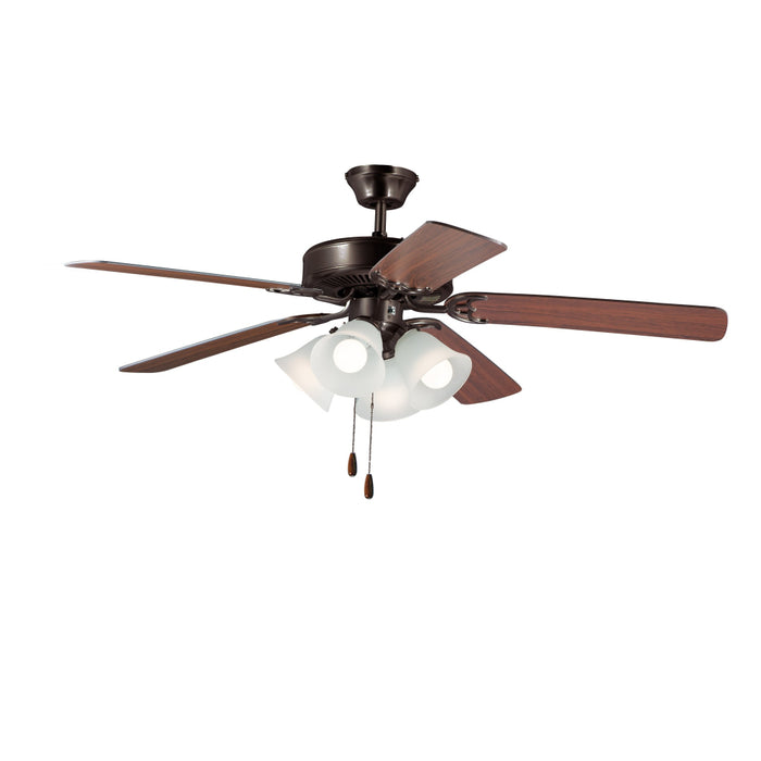 Maxim Basic Max Oil Rubbed Bronze Walnut Pecan 4 Light LED Indoor Ceiling Fan 89907FTOIWP