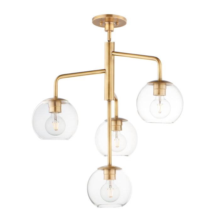 Maxim Branch Natural Aged Brass 4 Light Pendant 38414CLNAB
