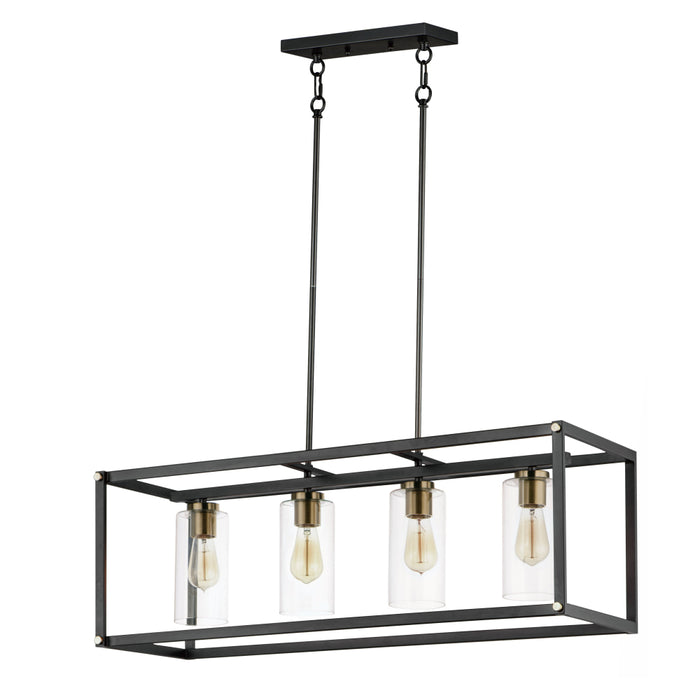 Maxim Capitol Black Antique Brass 4 Light Linear Pendant 2644BKAB