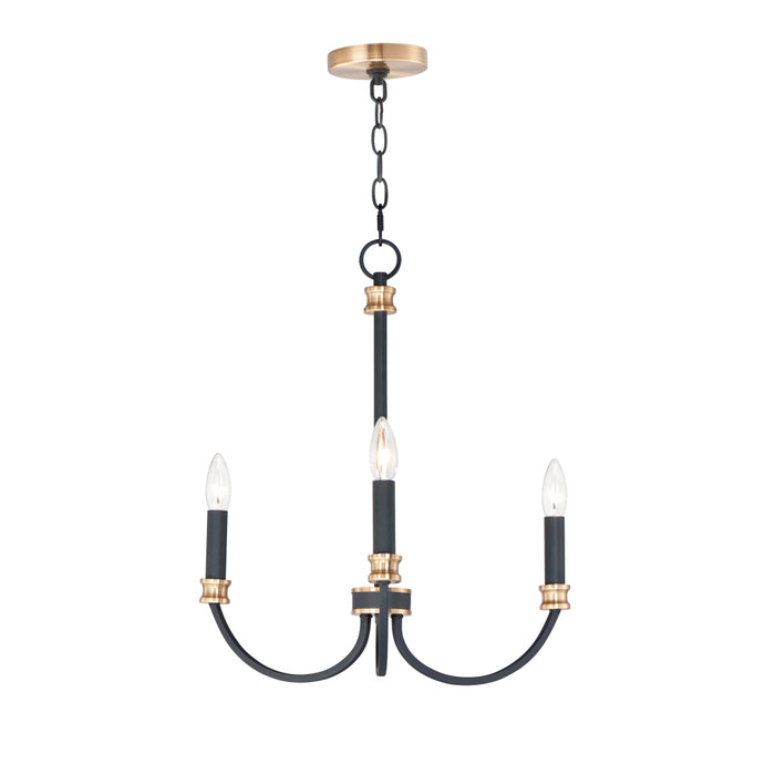 Maxim Charlton Black Antique Brass 3 Light Chandelier 11373BKAB