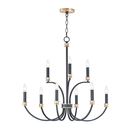 Maxim Charlton Black Antique Brass 9 Light Chandelier 11377BKAB