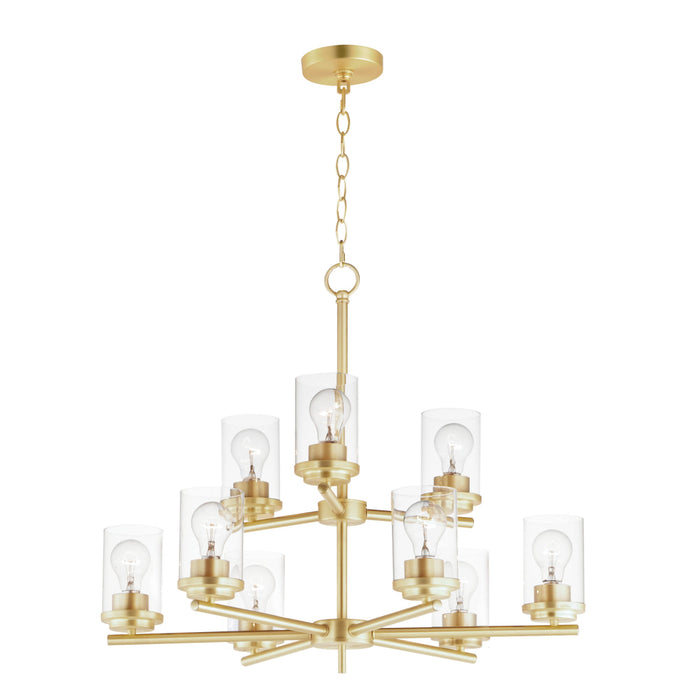 Maxim Corona Satin Brass 9 Light Chandelier 10206CLSBR