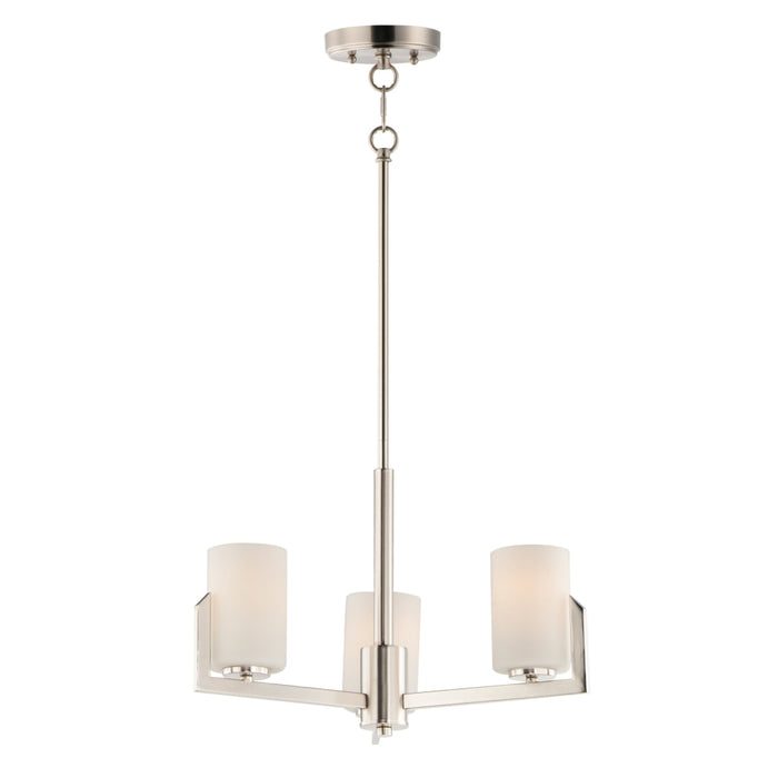 Maxim Dart Satin Nickel 3 Light Mini Chandelier 21285SWSN