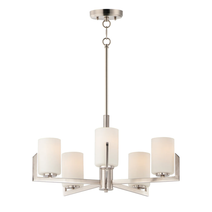 Maxim Dart Satin Nickel 5 Light Chandelier 21286SWSN