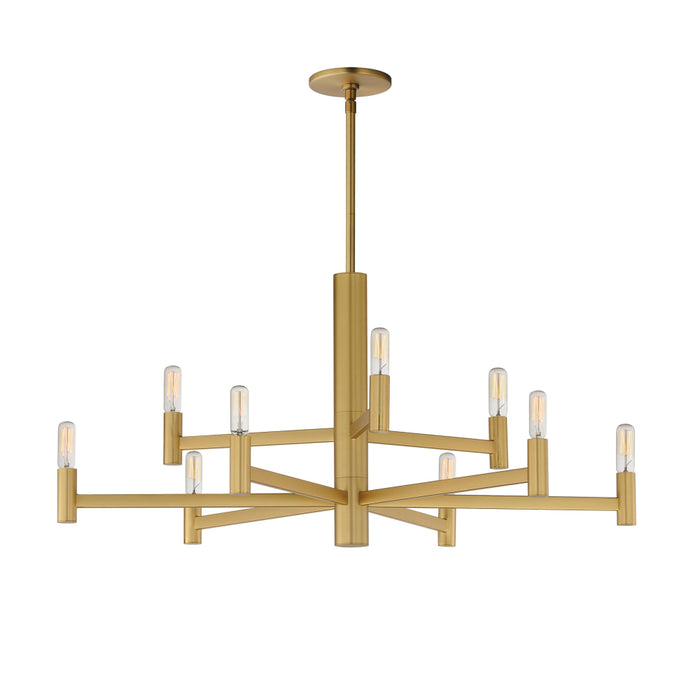 Maxim Emana Natural Aged Brass 9 Light Chandelier 21369NAB - Chandeliers