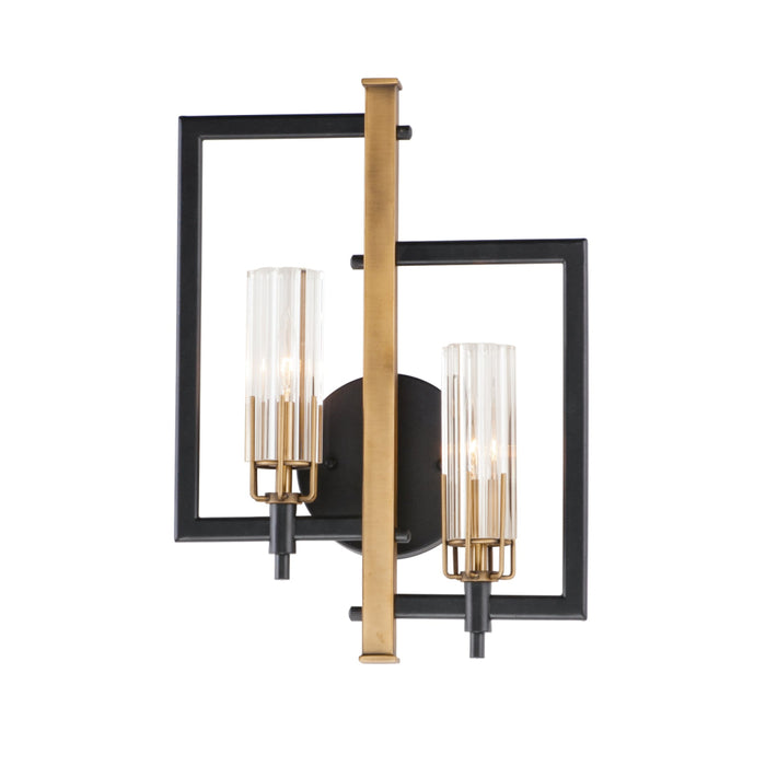 Maxim Flambeau Black Antique Brass 2 Light Wall Sconce 16115CLBKAB