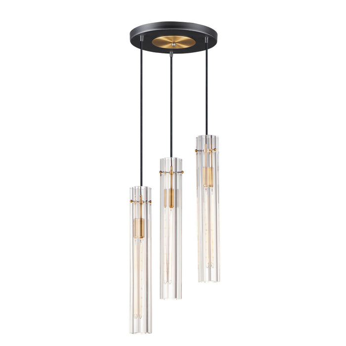 Maxim Flambeau Black Antique Brass 3 Light Chandelier 16123CLBKAB