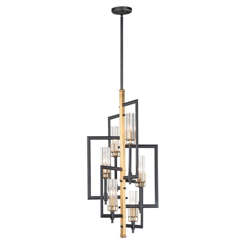 Maxim Flambeau Black Antique Brass 6 Light Chandelier 16116CLBKAB
