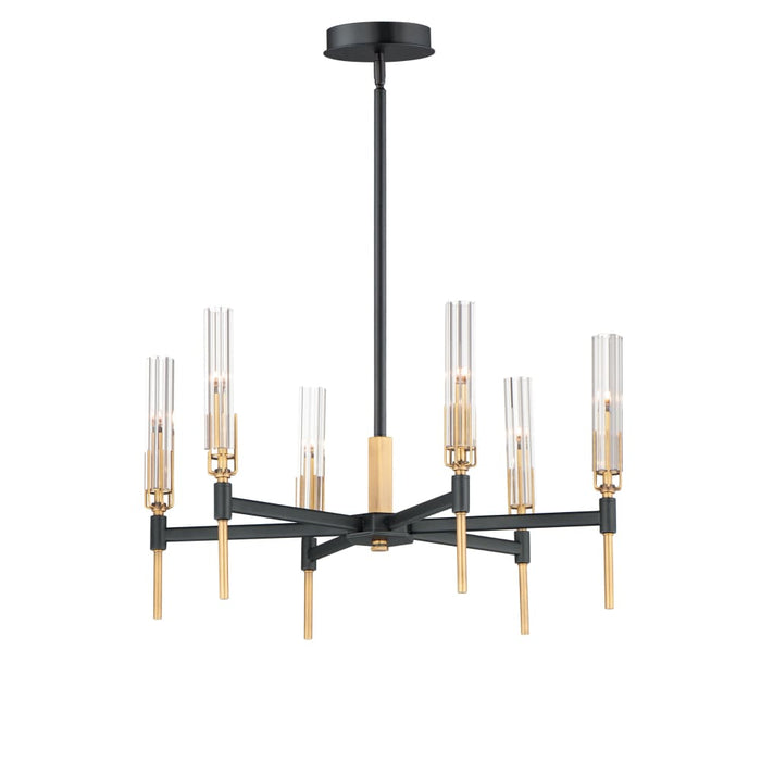 Maxim Flambeau Black Antique Brass 6 Light LED Chandelier 16125CLBKAB