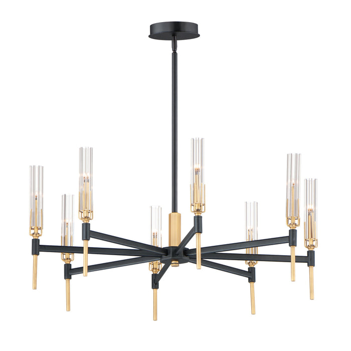 Maxim Flambeau Black Antique Brass 8 Light LED Chandelier 16128CLBKAB