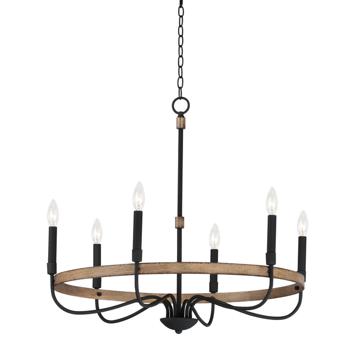 Maxim Franklin Driftwood Black 6 Light Chandelier 14446DWBK