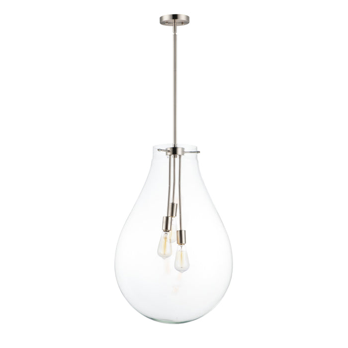 Maxim Gourd Satin Nickel 3 Light Pendant 10166CLSN