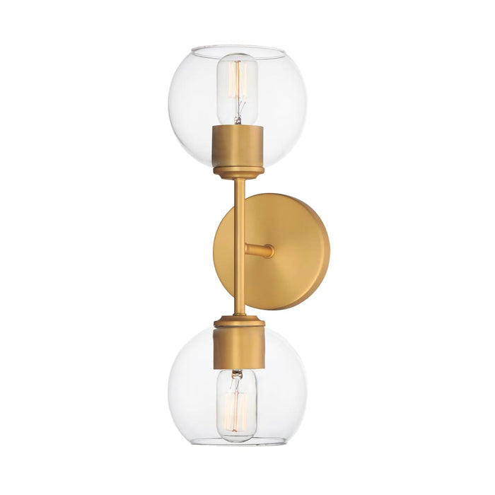 Maxim Knox Natural Aged Brass 2 Light Wall Sconce 21632CLNAB - Wall Sconces