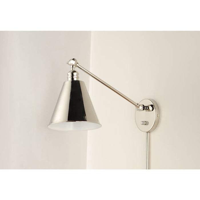 Maxim Library Polished Nickel 1 Light Wall Sconce 12222PN