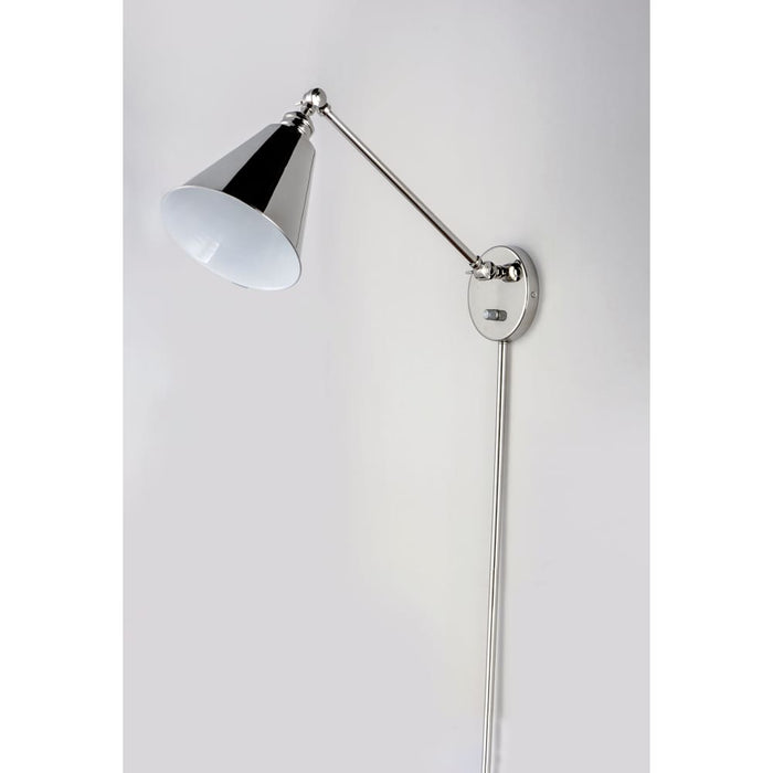 Maxim Library Polished Nickel 1 Light Wall Sconce 12222PN