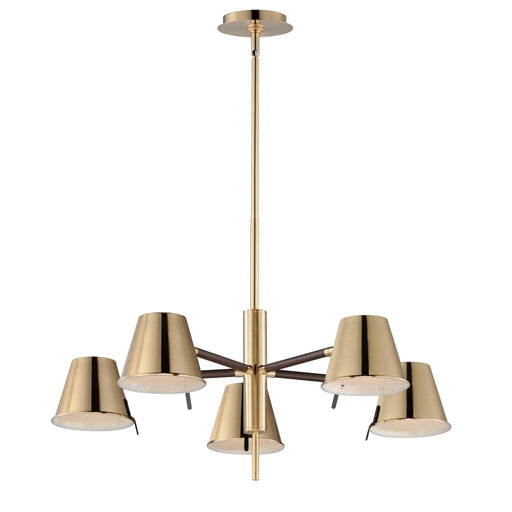 Maxim Lighting Carlo Dark Bronze Leather Heritage Brass LED Chandelier 25175DBZHR - Chandeliers