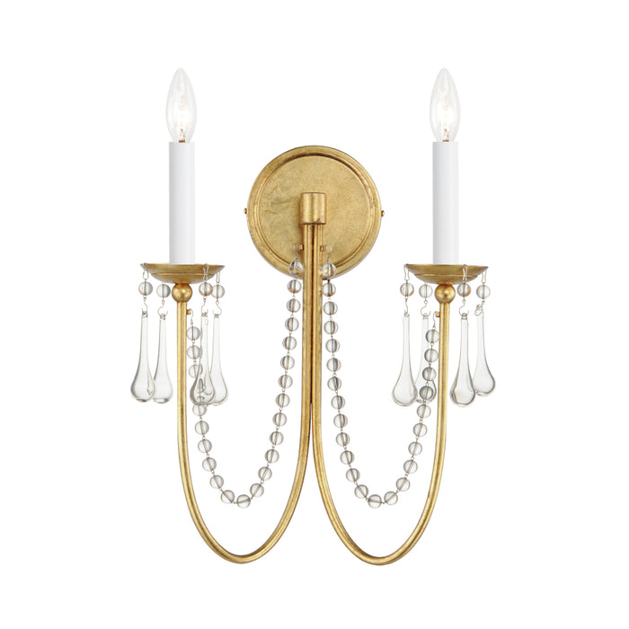 Maxim Lighting Plumette Gold Leaf Wall Sconce 12161GL/CRY - Wall Sconces