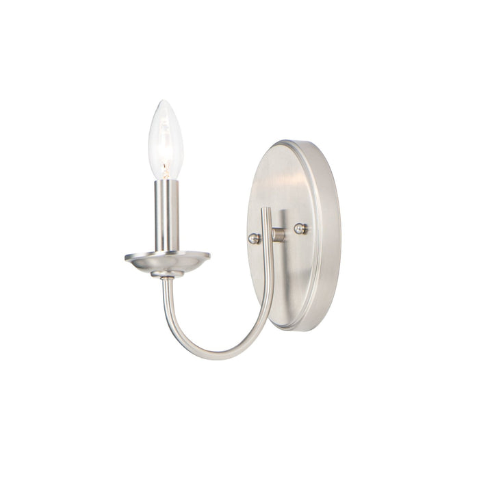 Maxim Logan Satin Nickel 1 Light Wall Sconce 10351SN