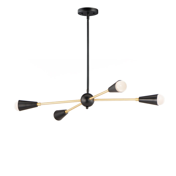 Maxim Lovell Black Satin Brass 4 Light Pendant 11264BKSBR