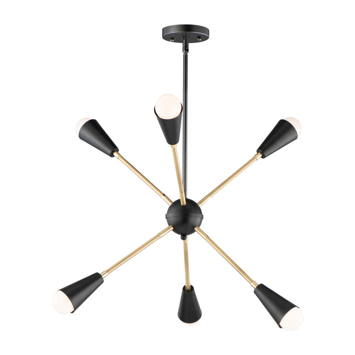 Maxim Lovell Black Satin Brass 6 Light Pendant 11266BKSBR