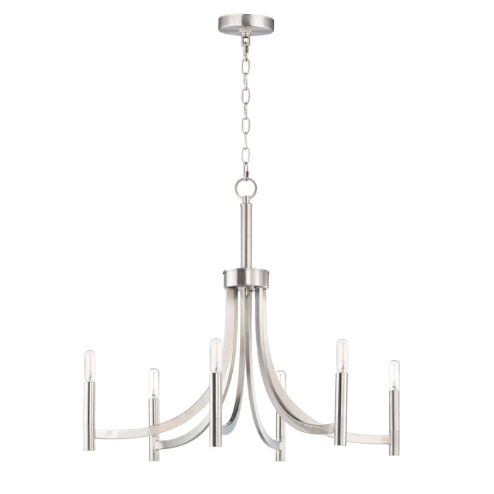 Maxim Lyndon Satin Nickel 6 Light Chandelier 21526SN