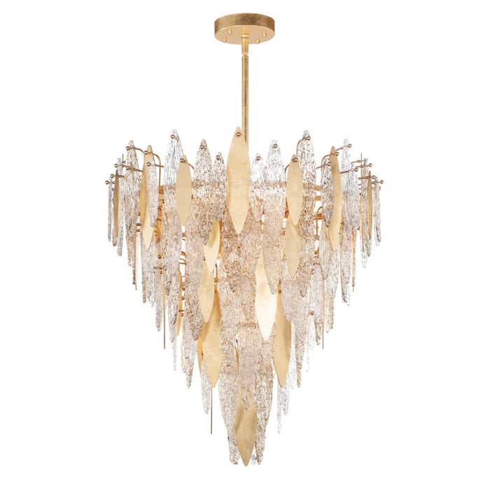 Maxim Majestic Gold Leaf 21 Light Chandelier 32328CLCMPGL