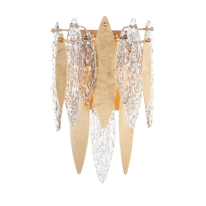 Maxim Majestic Gold Leaf 3 Light Wall Sconce 32322CLCMPGL