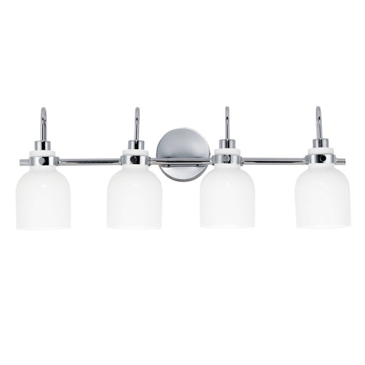 Maxim Milk Polished Chrome 4 Light Bath Vanity 12334WTPC - Bath Vanitys