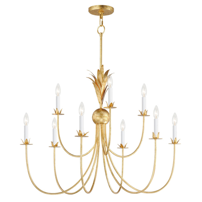 Maxim Paloma Gold Leaf 9 Light Chandelier 2889GL