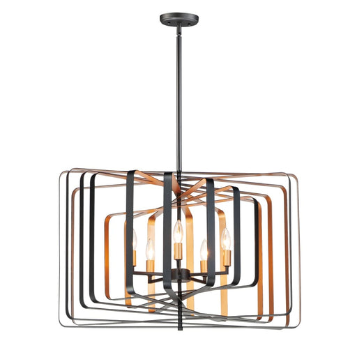 Maxim Radial Black Gold 5 Light Pendant System 28677BKGLD