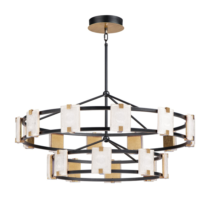 Maxim Radiant Black Gold Leaf 20 Light LED Chandelier 39538CYBKGL