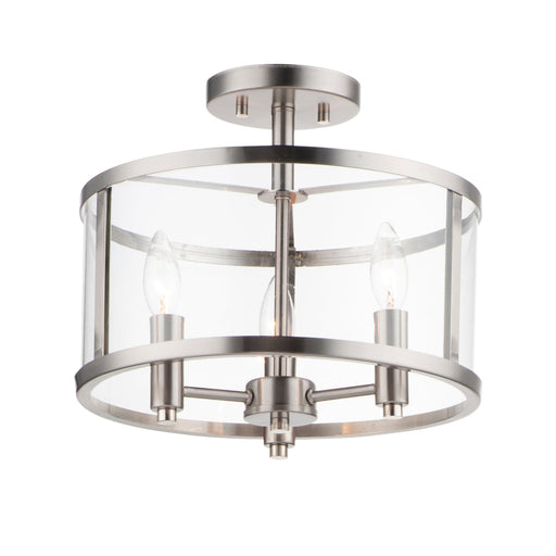 Maxim Sentinel Satin Nickel 3 Light Semi-Flushmount 25250CLSN