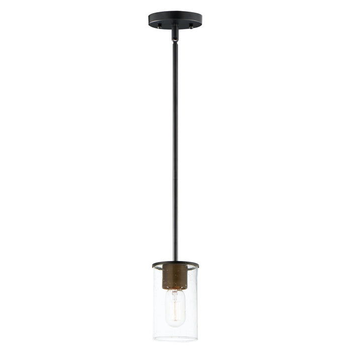 Maxim Sleek Antique Brass Black 1 Light Mini-Pendant 91840CDABBK