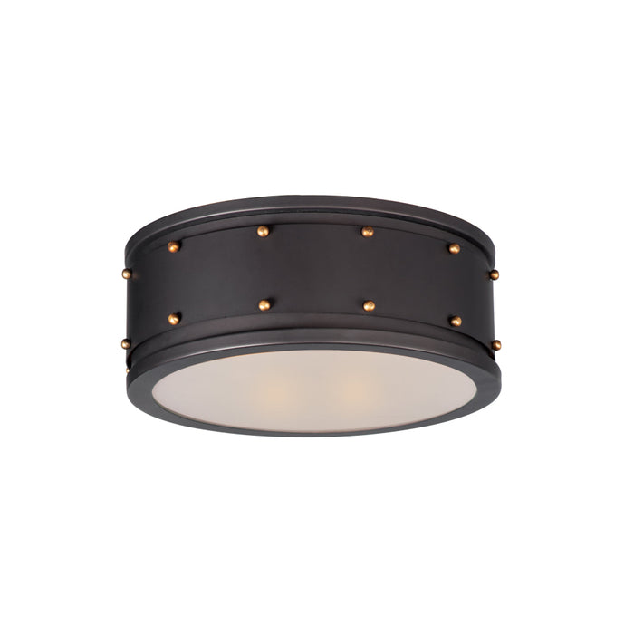 Maxim Trestle Oil Rubbed Bronze Antique Brass 2 Light Flushmount 25160OIAB