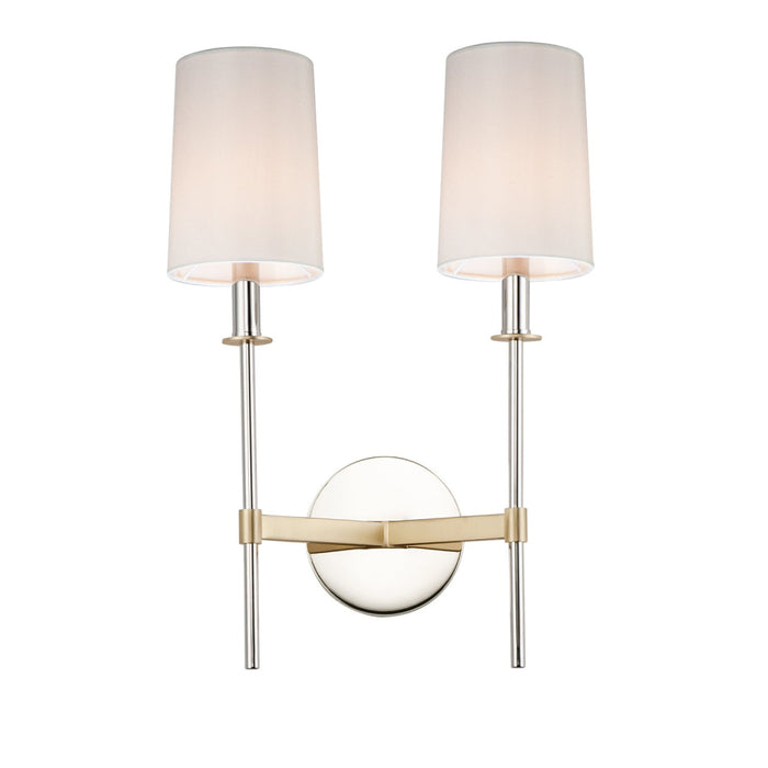 Maxim Uptown Satin Brass Polished Nickel 2 Light Wall Sconce 32392OFSBRPN