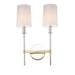 Maxim Uptown Satin Brass Polished Nickel 2 Light Wall Sconce 32392OFSBRPN