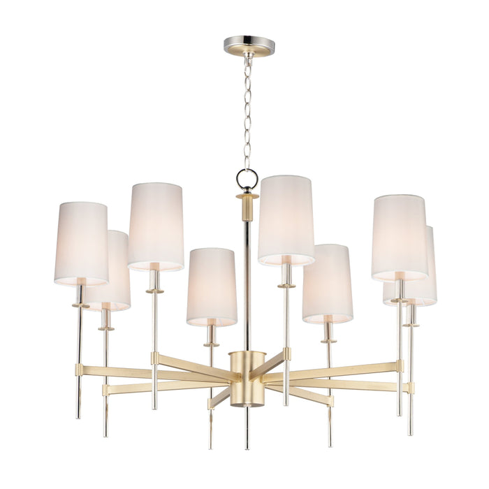 Maxim Uptown Satin Brass Polished Nickel 8 Light Chandelier 32398OFSBRPN