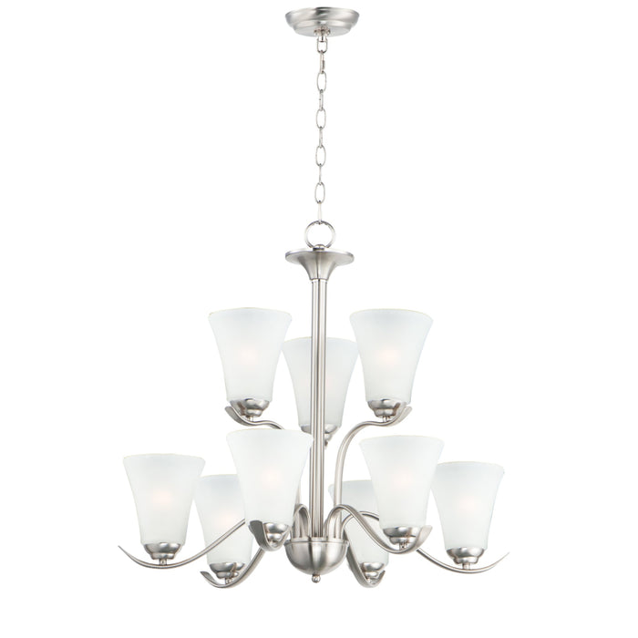Maxim Vital Satin Nickel 9 Light Chandelier 12076FTSN