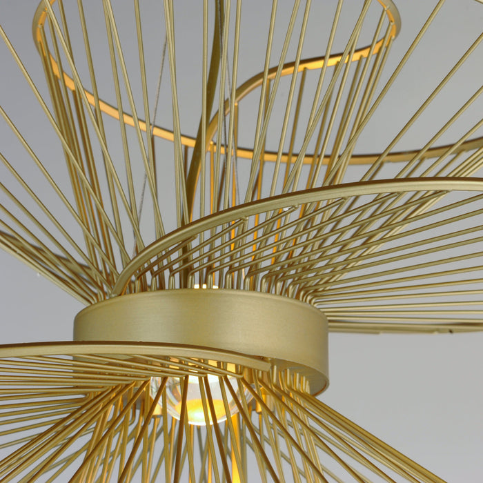 Maxim Zeta Natural Aged Brass LED 2 Light Suspension Pendant 24174NAB - Pendants